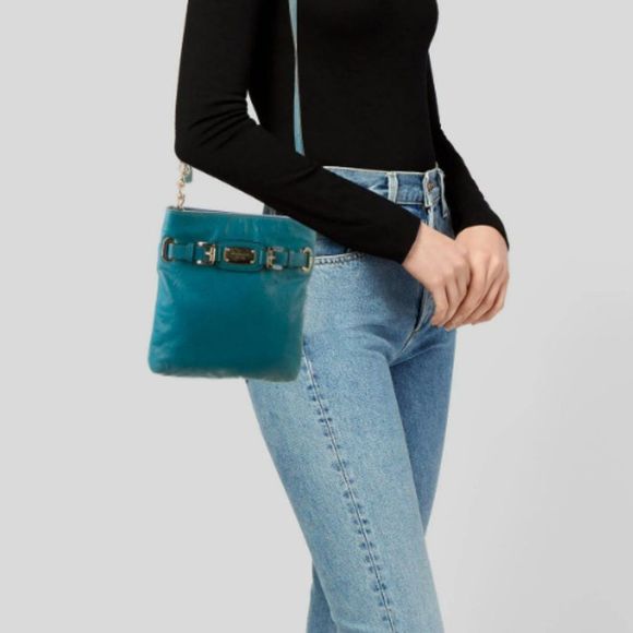 Michael Kors Cross Body Ostrich Print Chain Link Bag - Picture 1 of 10